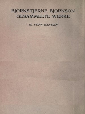 cover image of Bjørnstjerne Bjørnson--Gesammelte Werke